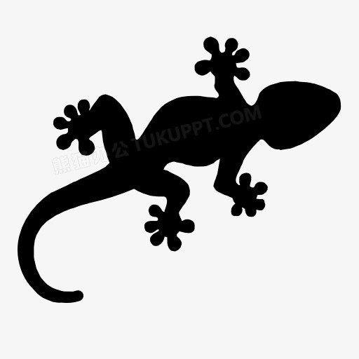 壁虎剪影png图片素材下载_壁虎png_熊猫办公