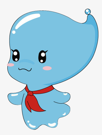 本作品全称为《卡通风蓝色拟人水宝宝创意元素》,使用adobe