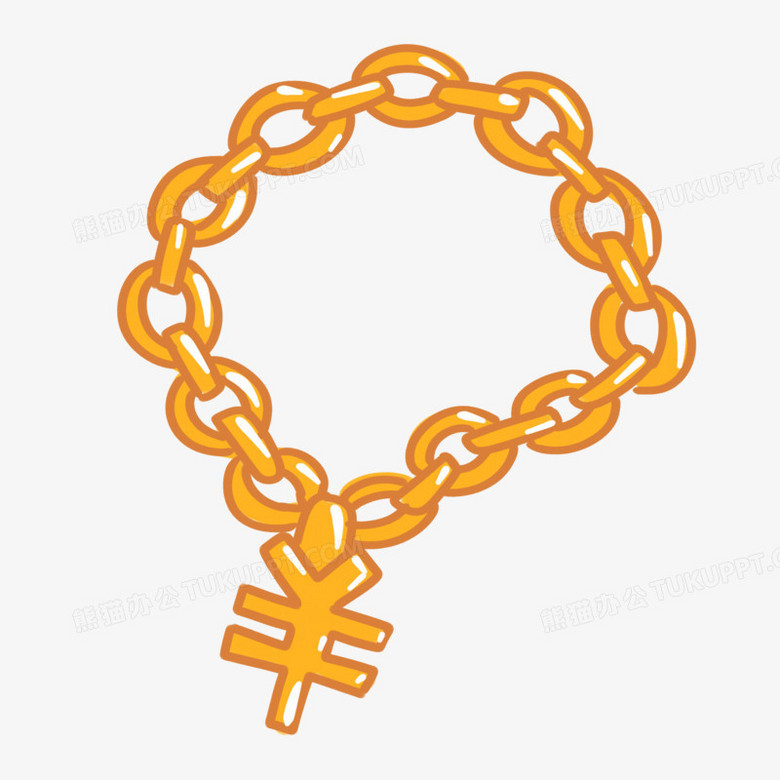 手绘卡通有钱人金链子素材