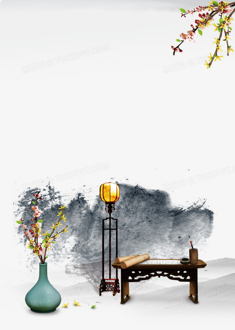 在整个配色上使用多种色彩作为基础色调,设计了古色古香的几件用具