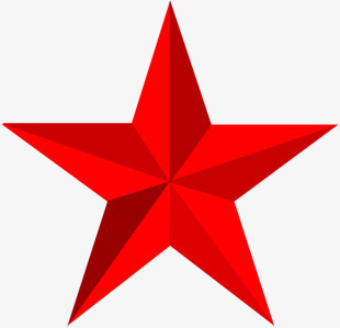 红色卡通五角星设计手绘