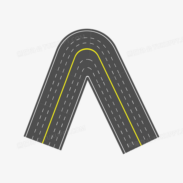 本作品全称为《卡通手绘弯道马路创意元素》,使用adobe illustrator