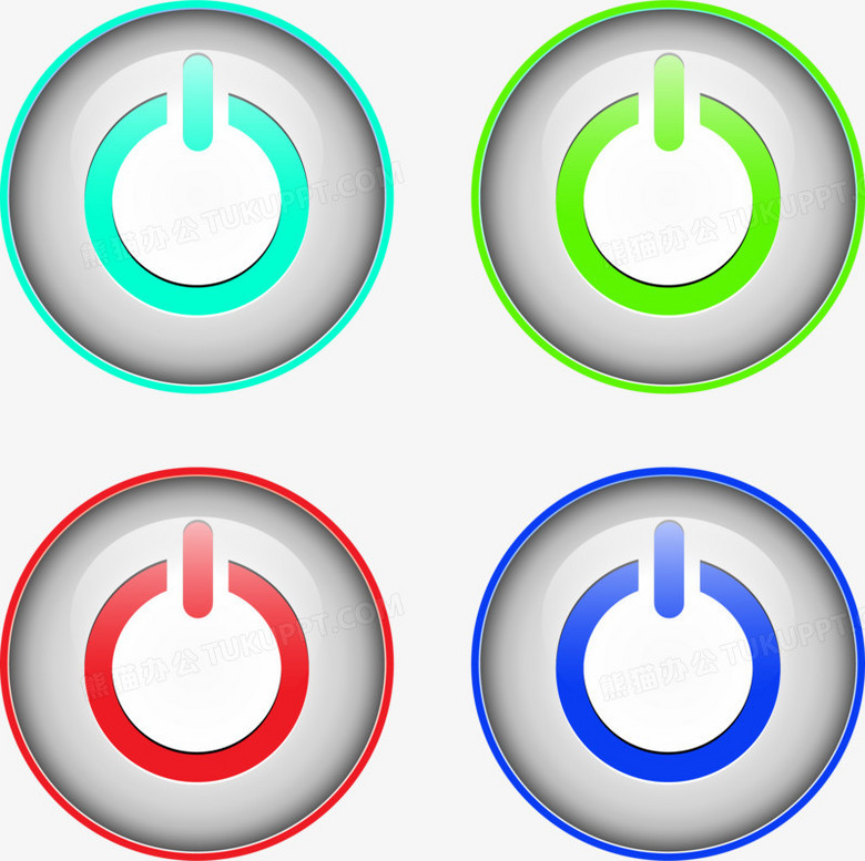 電源開關按鈕設計矢量圖