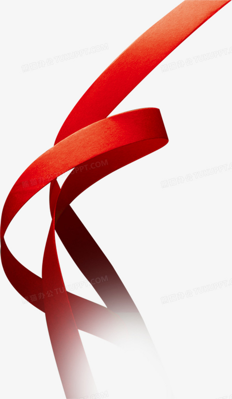 高清红色丝带海报
