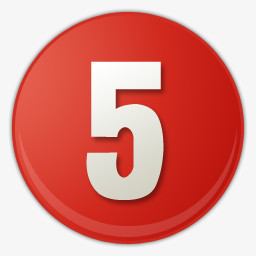 在整个配色上使用多种色彩作为基础色调,设计了在红色圆中的白色数字5