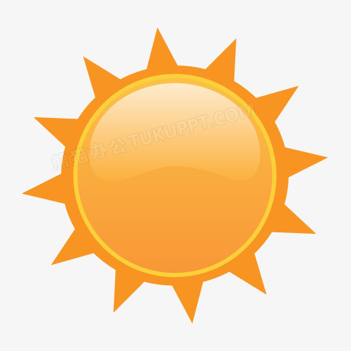 橙色卡通太阳