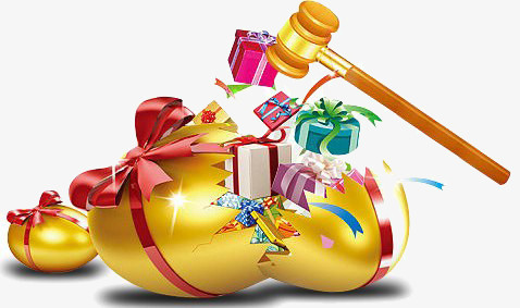 本作品全称为《卡通抽奖金蛋图案创意元素》,在整个配色上使用多种