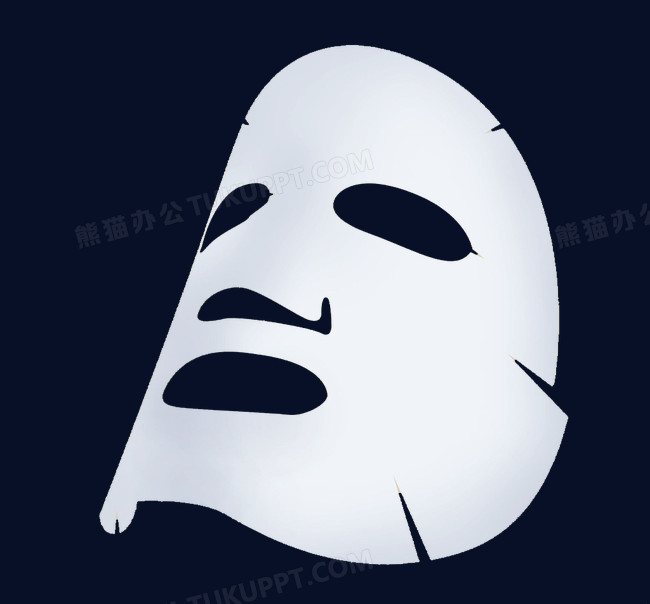本作品全称为《白色简约手绘滋润面膜创意元素,在整个配色上使用