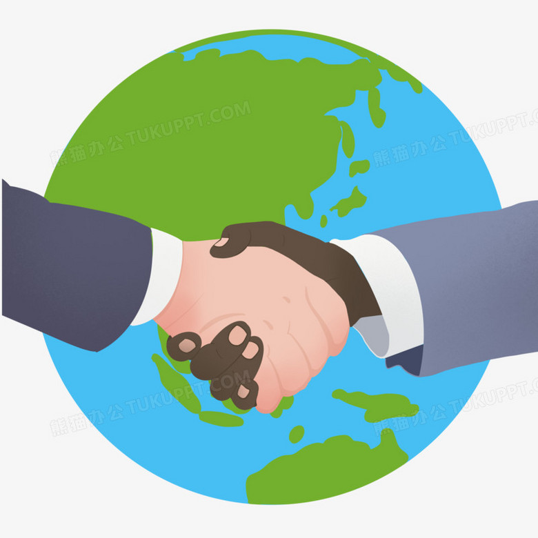 卡通手绘不同肤色的手握手合作免抠png图片素材免费下载 合作png 4000 4000像素 熊猫办公