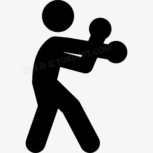 拳击的剪影图标