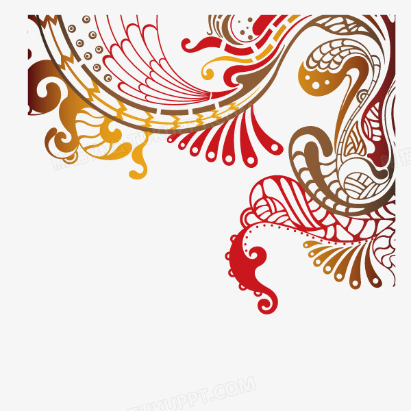 作品以彩色为背景,设计了吉祥凤凰花纹,整体呈现中国风.