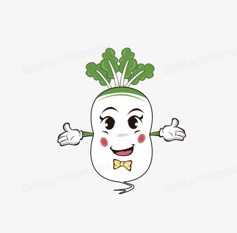 本作品全称为《卡通风彩色白萝卜表情包创意元素》,在整个配色上使用
