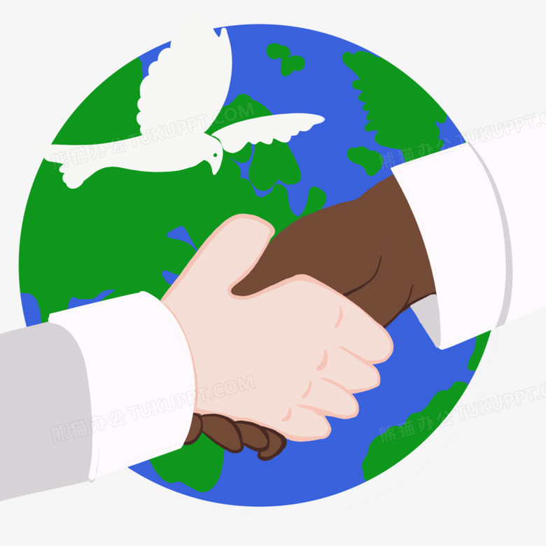 卡通手绘不同肤色的手握手合作png图片素材免费下载 握手png 4000 4000像素 熊猫办公