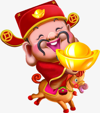 财神卡通可爱财神淘宝素材金元宝