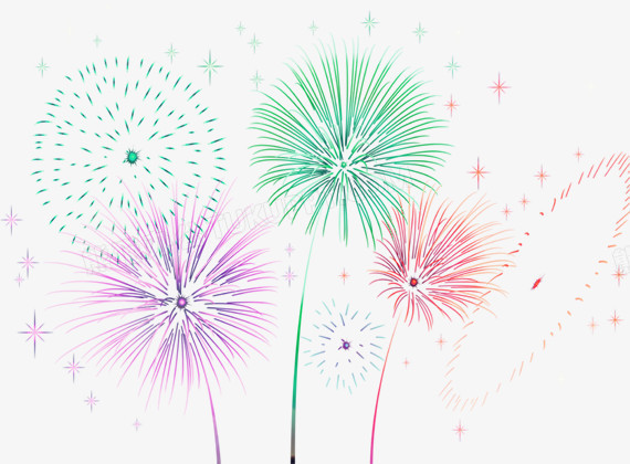 手绘烟花png图片素材下载_烟花png_熊猫办公