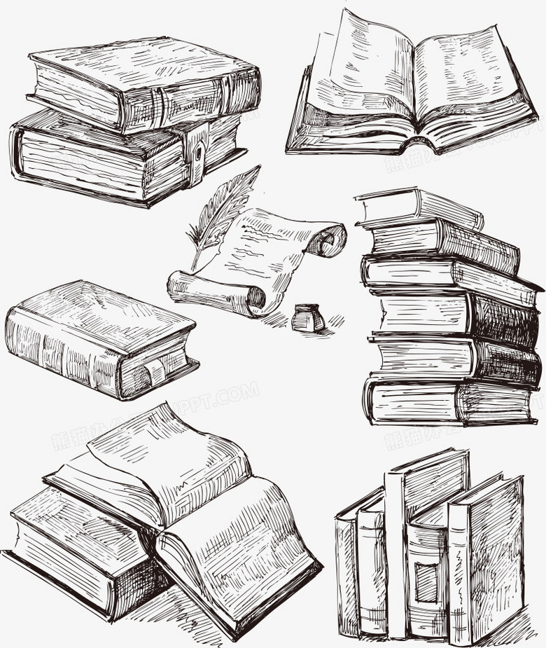 矢量手绘书籍