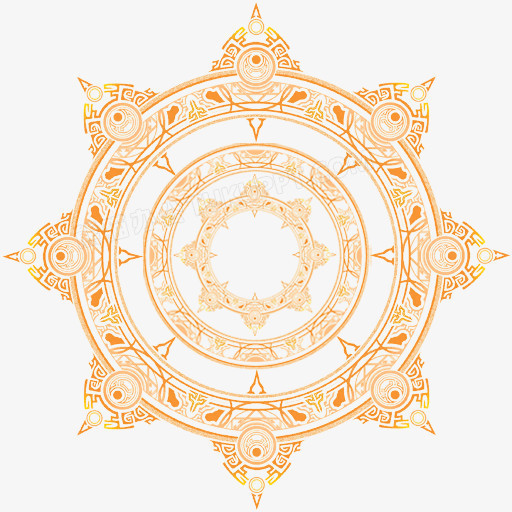 黄色魔法阵花纹海报背景