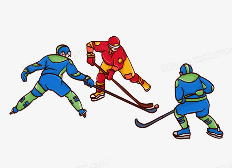 冰球比赛绘画图片