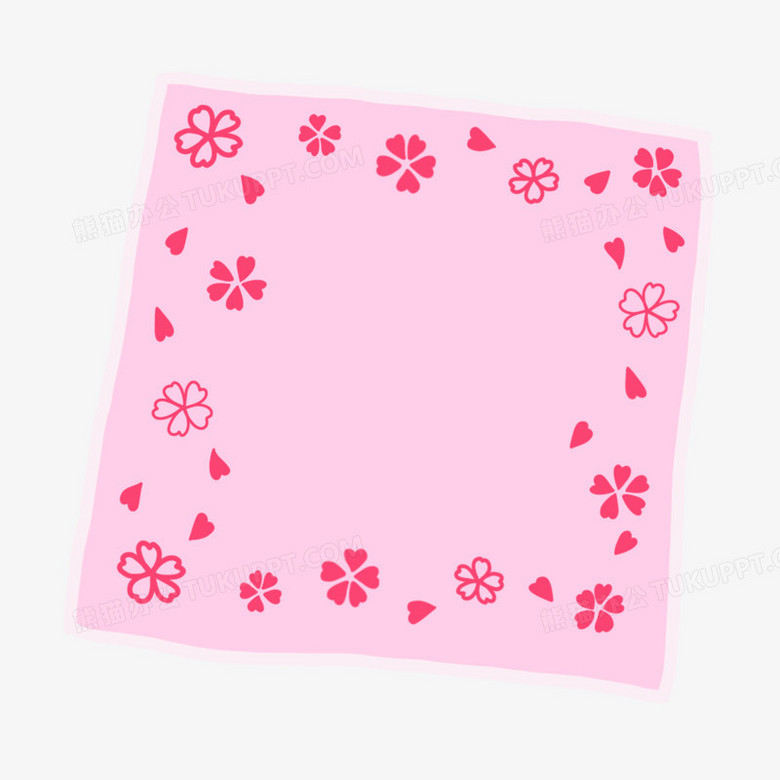 卡通手绘粉红色樱花手帕免抠素材