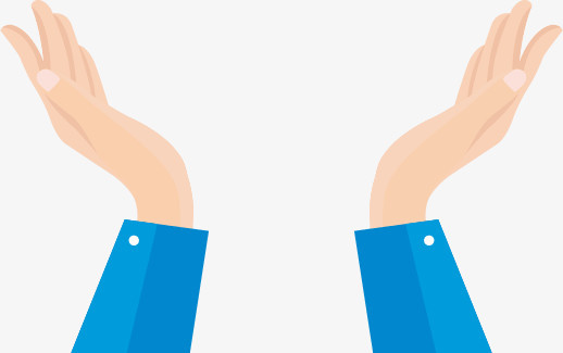 蓝色托举动双手卡通背景