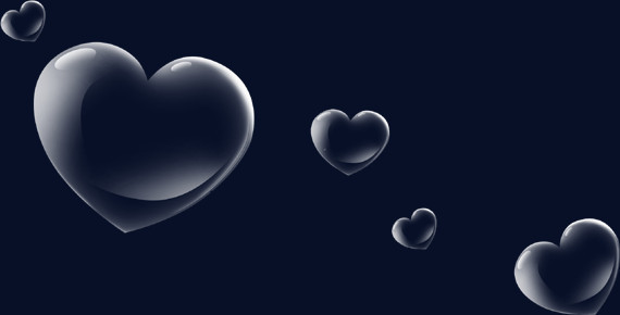 白色透明爱心心形情人节漂浮