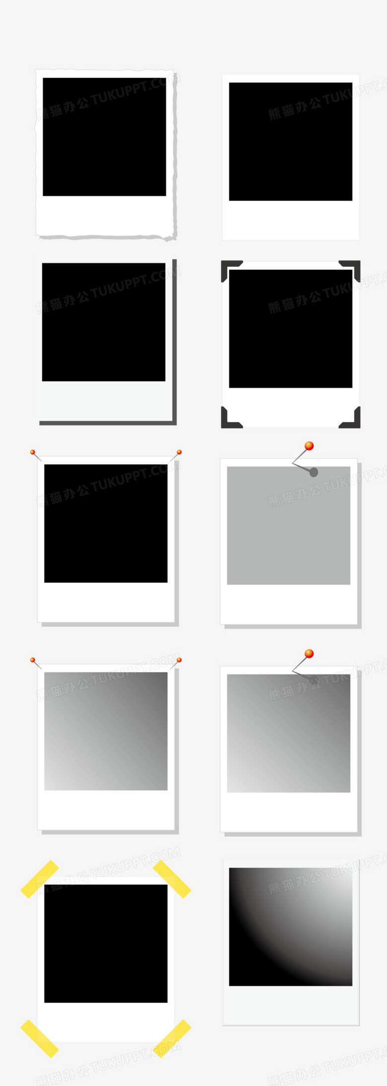 矢量黑白相框png图片素材下载_黑白png_熊猫办公