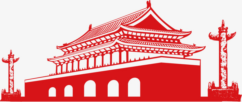 天安门剪影北京剪影矢量素材元素