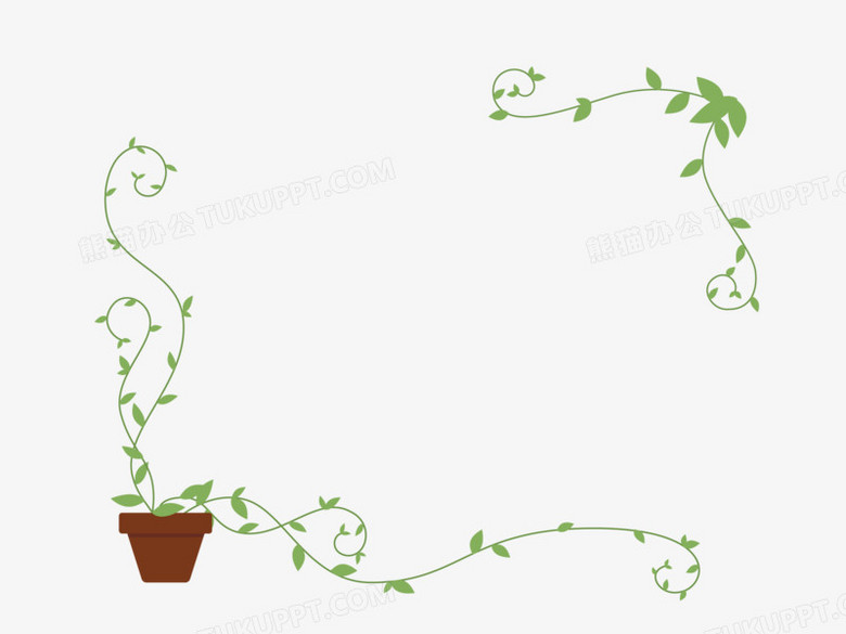 手绘植物边框卡通png图片素材下载 边框png 熊猫办公