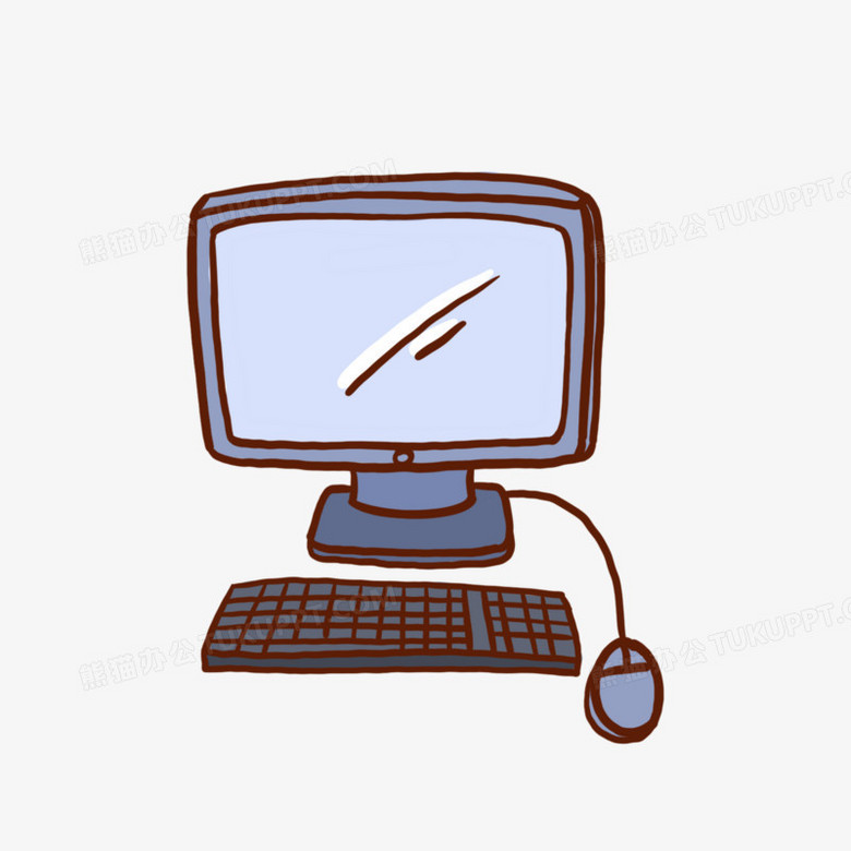 卡通手绘学生电脑PNG图片素材下载_素材PNG_熊猫办公