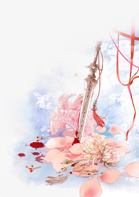 唯美古风水彩插画png图片素材免费下载_古风png_471*666像素_熊猫办公