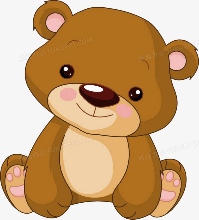 本作品全称为《卡通手绘可爱的小熊创意元素》,在整个配色上使用多种