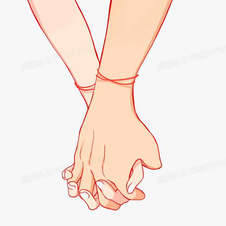 卡通手绘恋人牵手手部特写免抠元素png图片素材下载 卡通png 熊猫办公