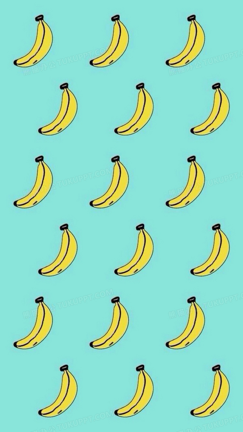 黄色卡通香蕉海报背景壁纸