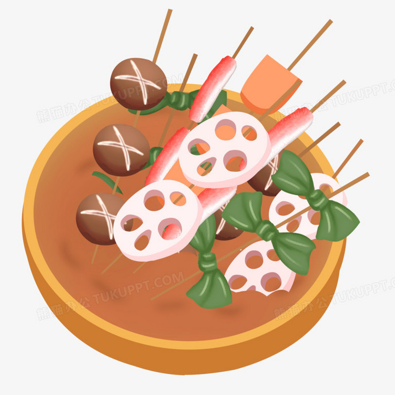 卡通手绘串串关东煮免抠元素