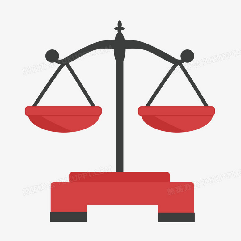 卡通手绘红色托盘天平免抠元素