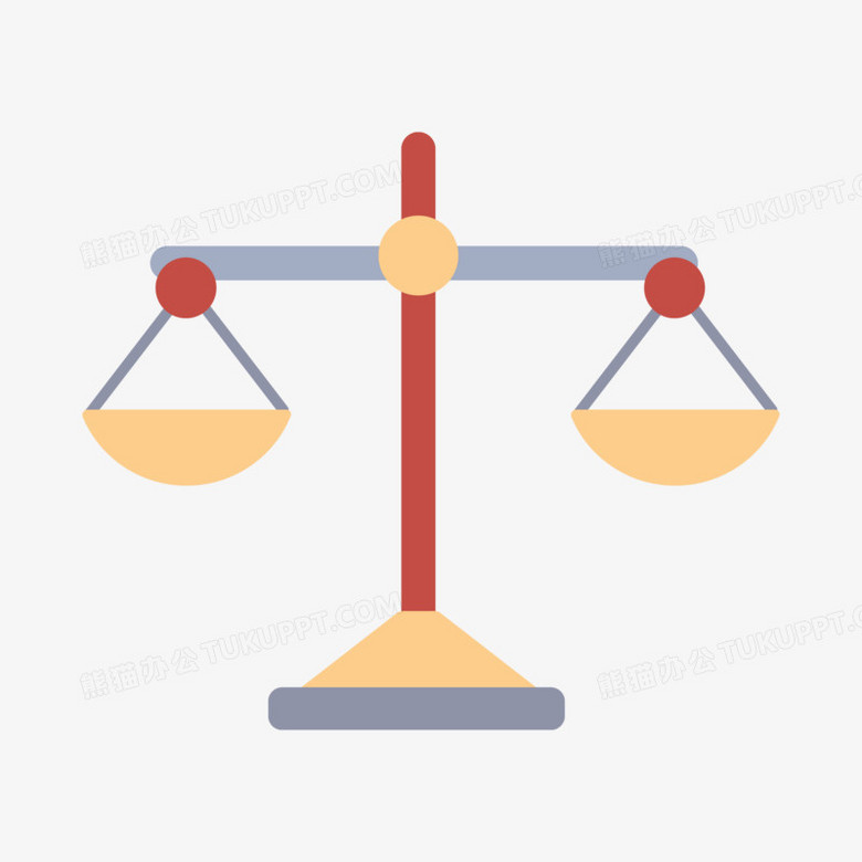 卡通手绘扁平简约托盘天平元素