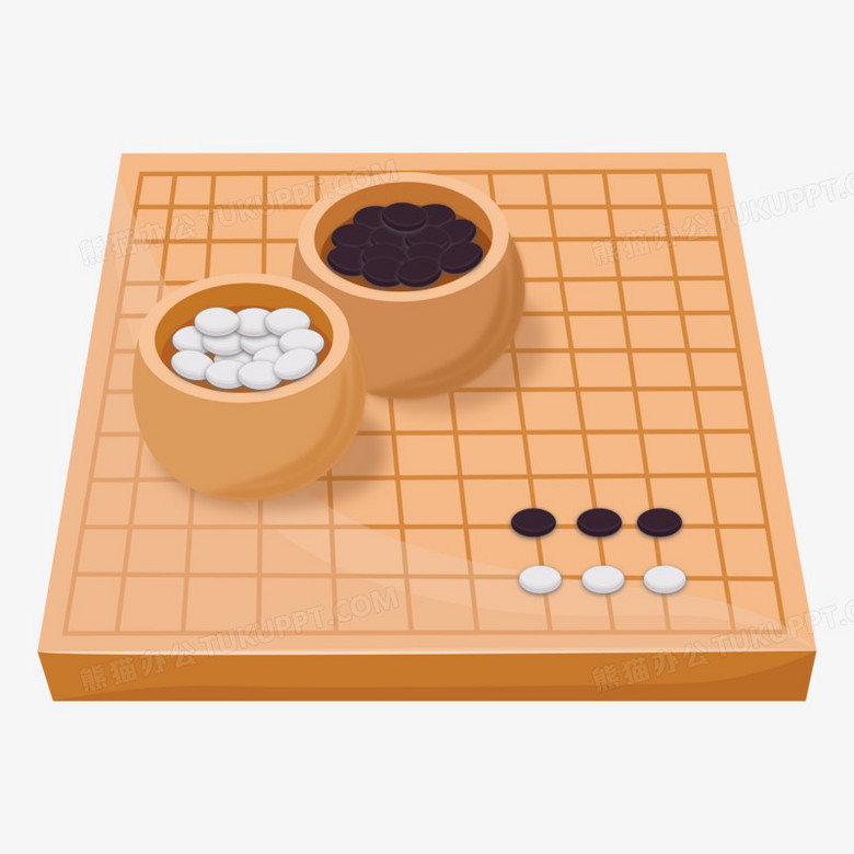 卡通手绘围棋棋盘矢量素材