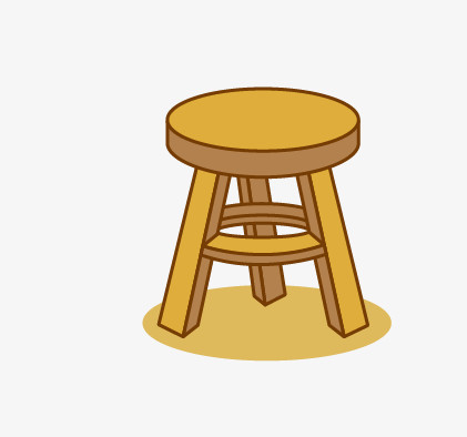 本作品全称为《黄色卡通风圆形木质可爱小板凳创意元素》,使用adobe