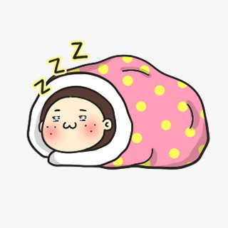 裹着棉被睡觉卡通漂浮