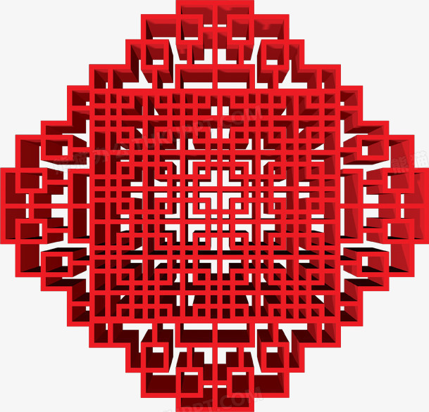 红色中式边框艺术