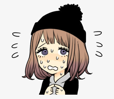 本作品全称为《黑色卡通风紧张冒汗的女孩元素》,在整个配色上使用多