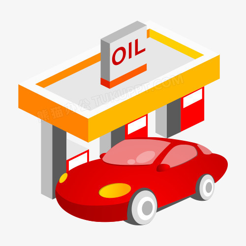 加油站矢量图素材