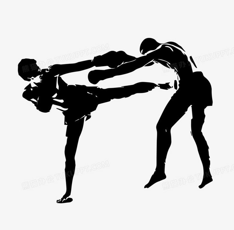 本作品全称为《简约手绘泰拳格斗人物剪影元素》,使用adobe