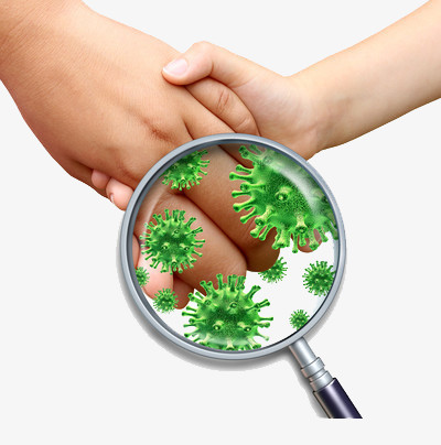 本作品全称为《绿色简约风显微镜下的手部细菌创意元素》,在整个配色