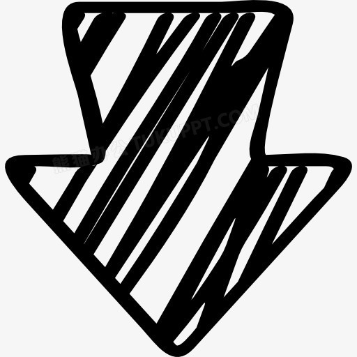 勾勒出大体向下箭头图标