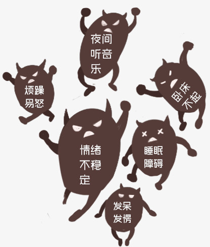 本作品全称为《黑色卡通风恶魔情绪创意元素》,在整个配色上使用黑色