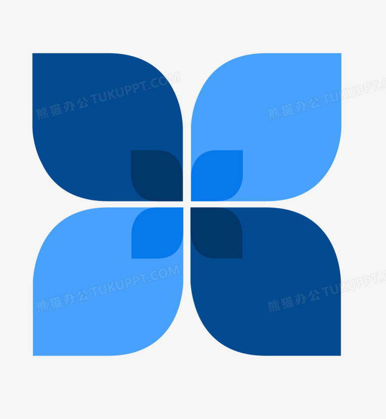 矢量蓝色花瓣ppt边框素材