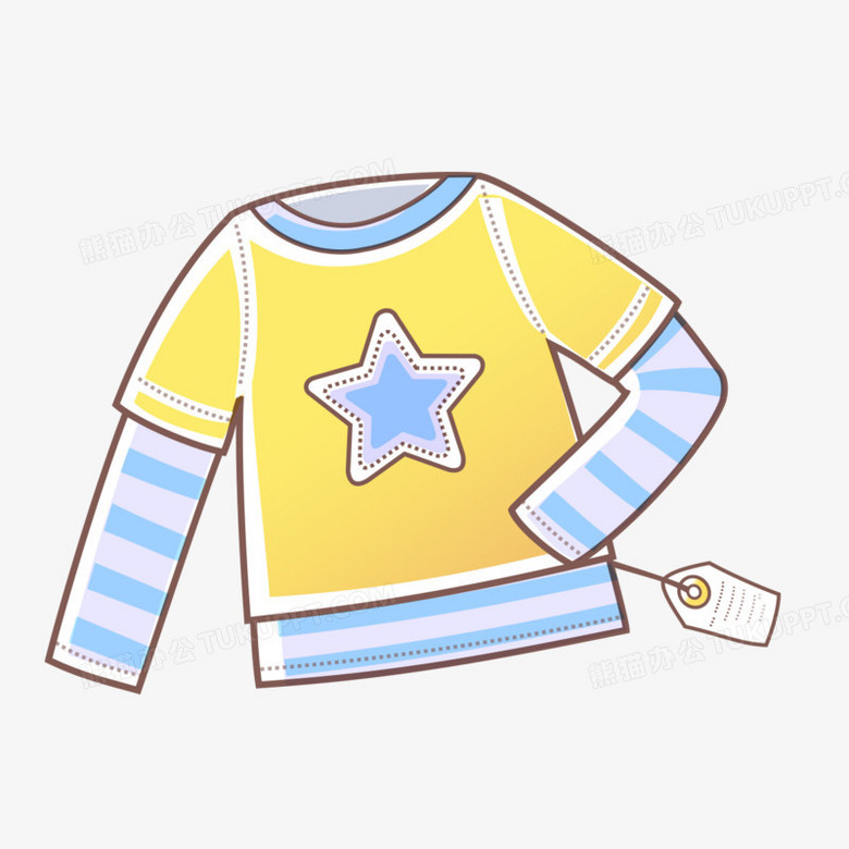 本作品全称为《彩色卡通风童装长袖创意元素》,在整个配色上使用多种