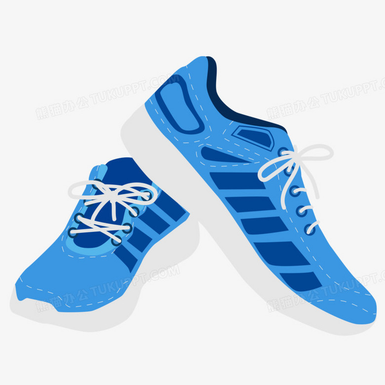 本作品全称为《卡通手绘一双蓝色运动鞋元素》,使用adobe illustrator