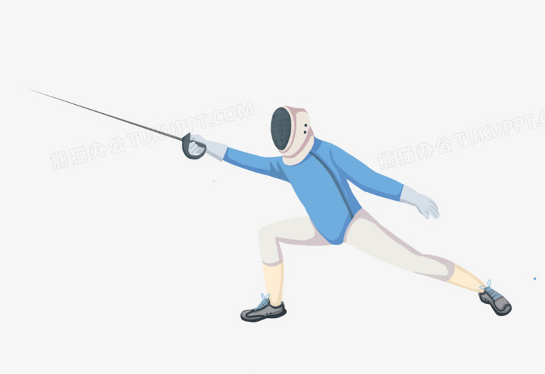 卡通手绘男子击剑场景元素png图片素材下载_元素png_熊猫办公